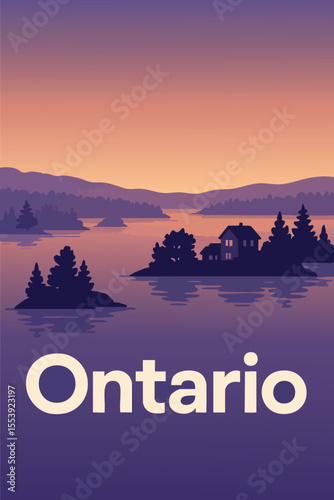 Thousand Islands Views in Ontario with Scenic Landscapes.eps