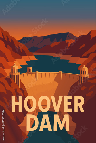 Iconic Hoover Dam and the Colorado River