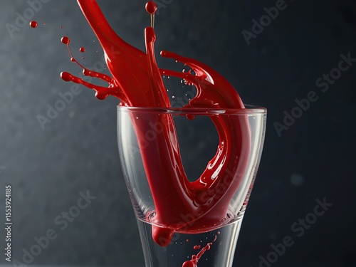 red wine pouring into glass