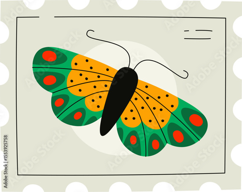 Butterfly on Postage Stamp