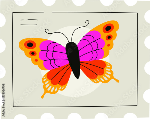 Butterfly on Postage Stamp