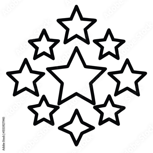 Clean line art icon set representing customer support and satisfaction ratings