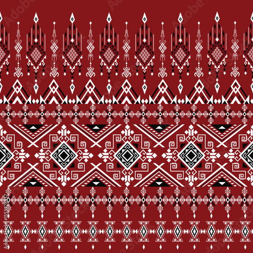 Geometric fabric pattern in tribal style, luxurious cultural style, perfect design of both pattern and color.