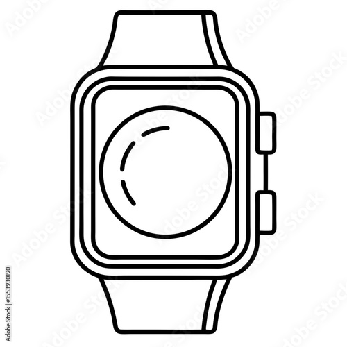 Flat Wearable Tech Watch Icon