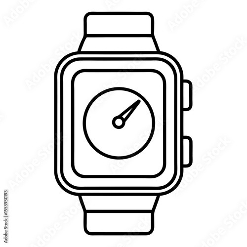 Flat Wearable Tech Watch Icon
