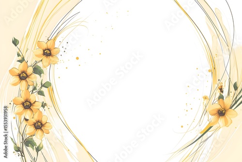 Background of flowers and waves.