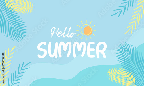 Hallo summer illustration background vector