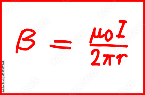 physics formula for magnetic field strength of straight wire, electricity and magnetism