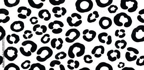 Black and white leopard seamless pattern. Fashion stylish vector texture.