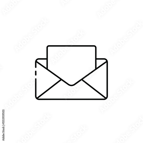 Wedding Season Envelope with Letter Icon on Transparent Background  