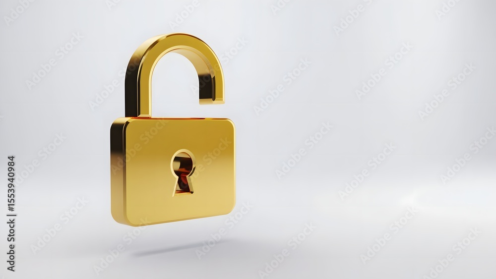 Fototapeta premium Golden Padlock Symbolizing Security and Protection