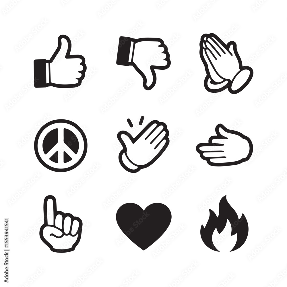 Fototapeta premium set of hand icons