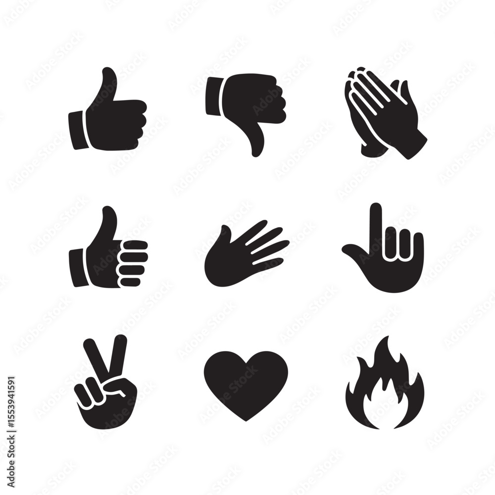 Fototapeta premium hand gestures set
