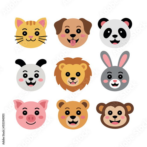 set of funny animals