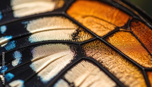 Close Up Of Butterfly Wing Texture With Vivid Colors