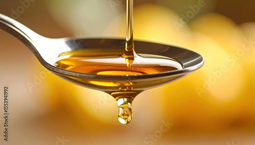 Honey Pouring From Spoon