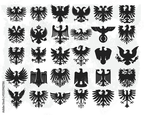 A massive and versatile mega-pack of vector heraldic elements, perfect for creating custom coats of arms, family crests, logos, and emblems