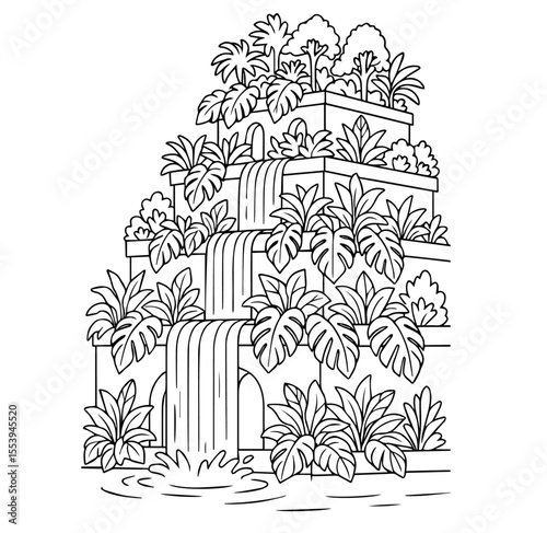 "The Hanging Gardens of Babylon – A Cascade of Ancient Tranquility"