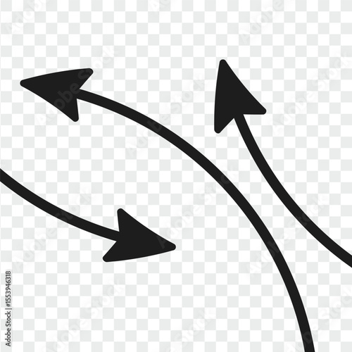 wavy curved Long arrow icon. long line arrow vector. flat style Arrow symbol. arrow on a white background.