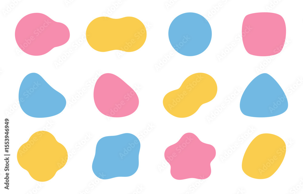 Colorful Pastel Blob Shapes – Pink, Yellow and Blue Fluid Design Set
Colorful Pastel Blob Shapes – Pink, Yellow and Blue Fluid Design Set
