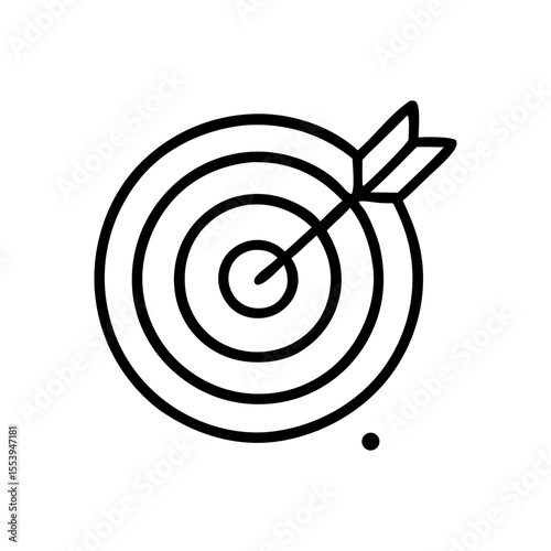 Arrow hitting the bullseye of a target, symbolizing accuracy and achievement.