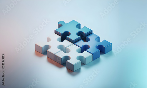 Interlocking puzzle pieces symbolizing teamwork and connection