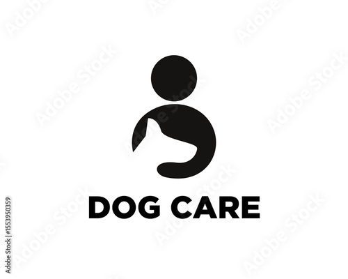 simple abstract icon symbol human with head dog logo icon symbol design template illustration inspiration