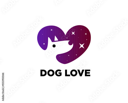 dog love color logo icon symbol design template illustration inspiration