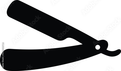 Straight Razor Silhouette Vector – Classic Barber Blade Icon Design