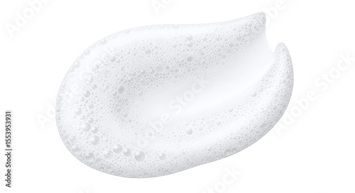 Foto White foaming cleanser texture shape, isolated on transparent background