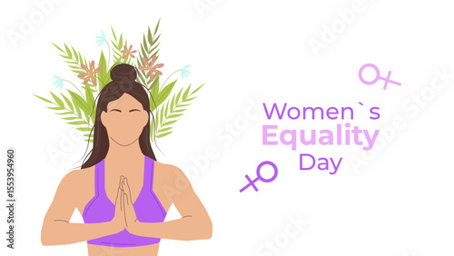 Womens Equality Day USA on August 26. Banner Design Poster Web Page Postcard. Vector Illustration.