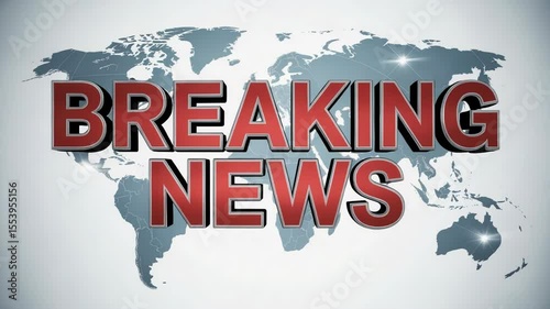 Breaking News Graphic with World Map Background
