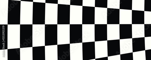 Black and white checkered pattern. Chess pattern. Black and white checkered background. 3D checkered wallpaper. vector illustration