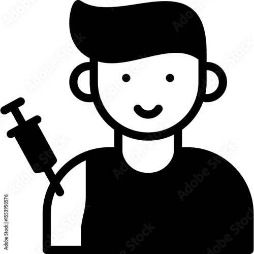 inoculation icon illustration design with solid