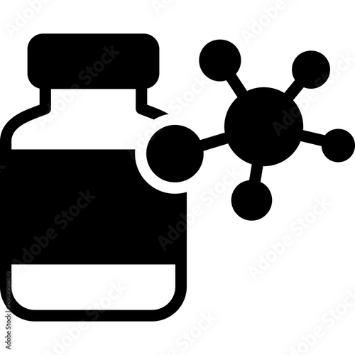 molecule icon illustration design with solid