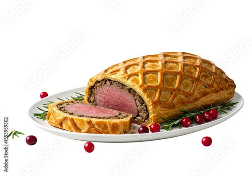 Beef Wellington A Culinary Masterpiece isolated on transparent background photo