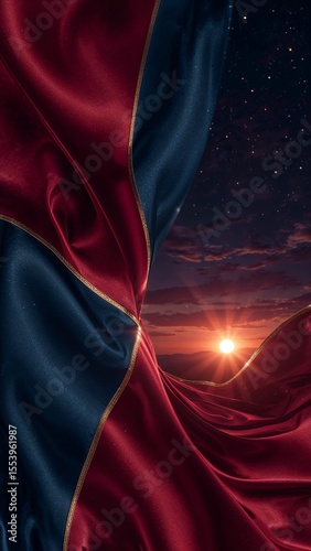 Elegant Dawn – Luxurious Burgundy & Blue Abstract Mobile Wallpaper