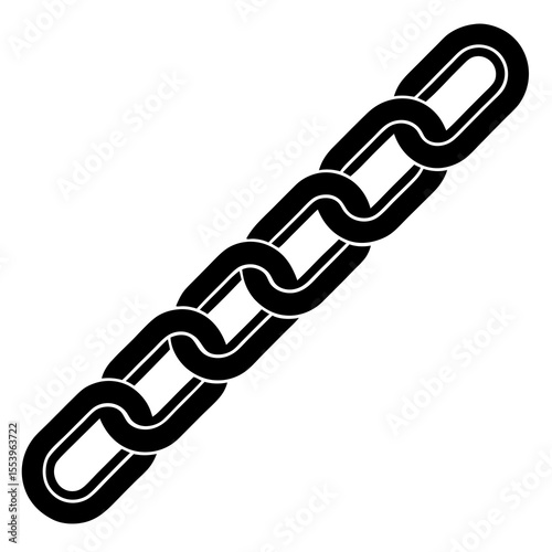 Chain Vector Illustration: Metal Link Connection for Security, Strength, and Industrial Designs