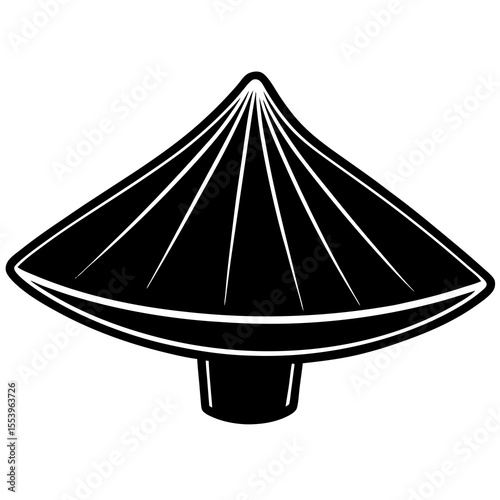 Asian Conical Hat Vector: Traditional Rice Farmer Hat Illustration for Culture, Fashion, and Travel Designs