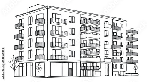 Architectural Design Multi-Story Apartment Building Plan