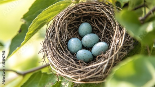 Bird eggs in a nest