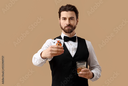 Handsome male banker with w...