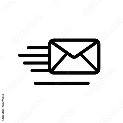 Simple black outline icon of a fast email