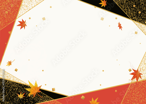 砂子カーテンと紅葉の和風フレーム