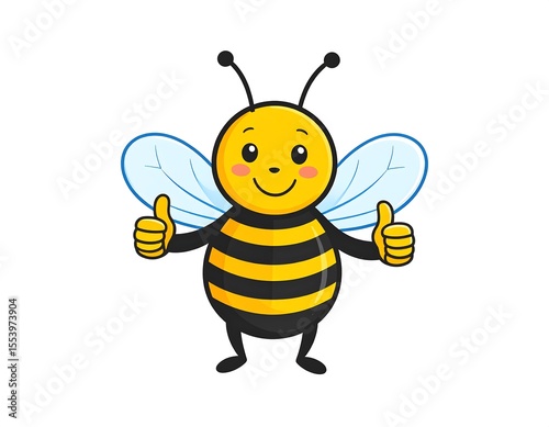 Cartoon bee giving thumbs up