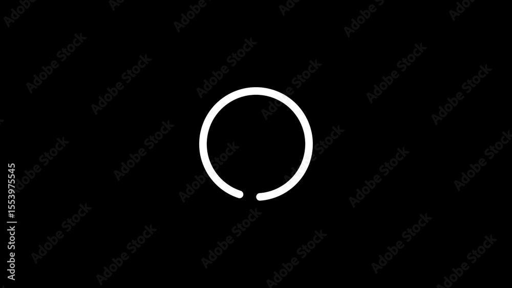 A minimal loading icon, typically illustrated as a spinning circle, dots, or progress bar. Loading Circle, Video. Loading Animation Icon on Transparent Background. Download Progress, loader animation.