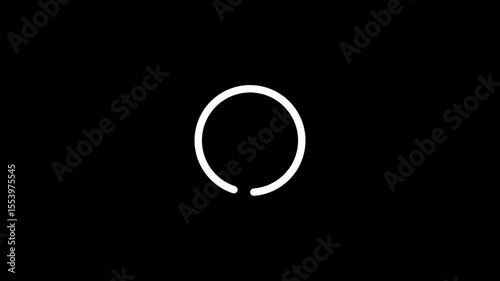 A minimal loading icon, typically illustrated as a spinning circle, dots, or progress bar. Loading Circle, Video. Loading Animation Icon on Transparent Background. Download Progress, loader animation.