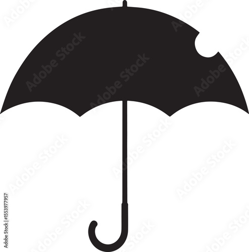 black umbrella isolated on white