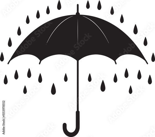umbrella with rain drops