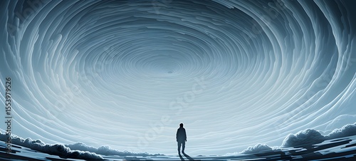 pop surreal unreal silhouettes spiral towards white gorilla, ai generatif